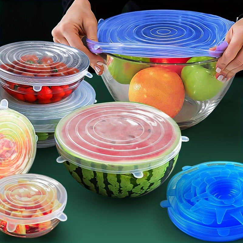Tampas FlexiFresh™ – Frescor e Sustentabilidade na Sua Cozinha (6 Peças)