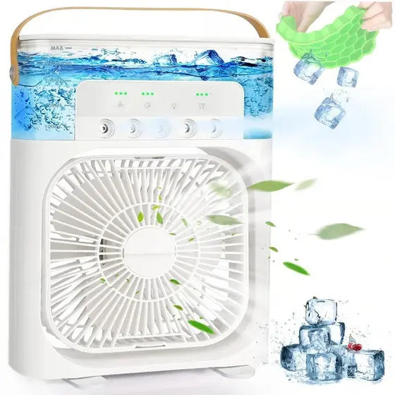 Ventilador Portátil Inteligente - Umidificador e Climatizador Com Led