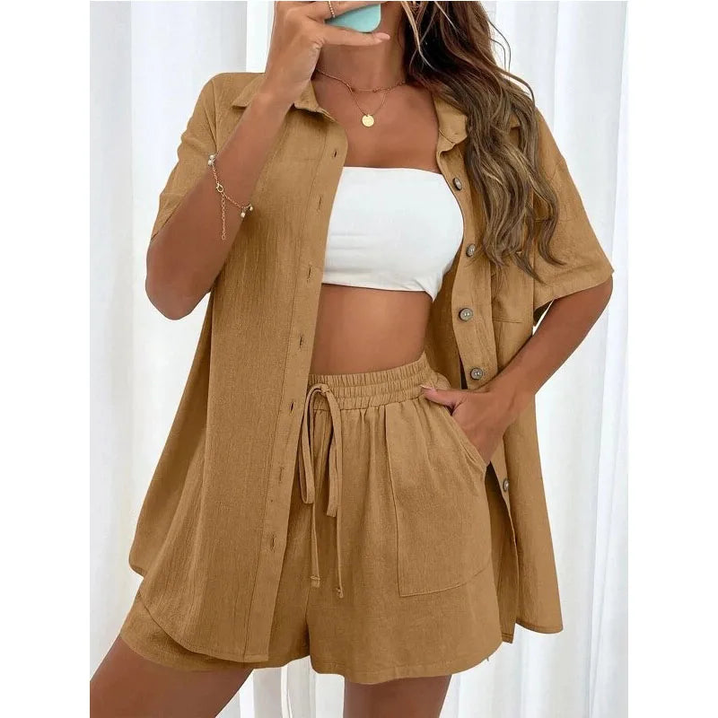 Conjunto Casual Linho Chic – Elegância e Conforto para Dias Quentes!